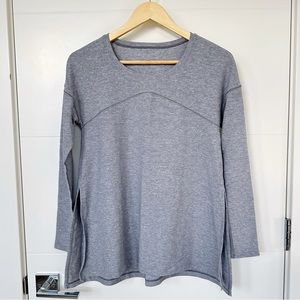 Lululemon Hit Unwind Long Sleeve Heathered Magnet Grey Size 4